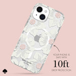Load image into Gallery viewer, Kate Spade Protective Hardshell Magsafe Case for iPhone 15 Plus (Hollyhock Cream)