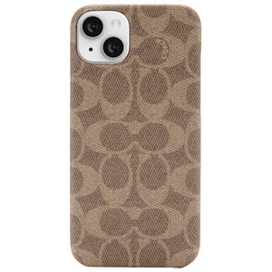 Coach NEW YORK Slim Wrap Fitted Hard Shell Case with MagSafe for iPhone 14 Plus (Signature Tan)