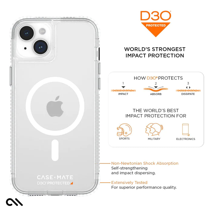 Casemate Ultra Tough D3O Clear MagSafe Case for iPhone 15 Plus