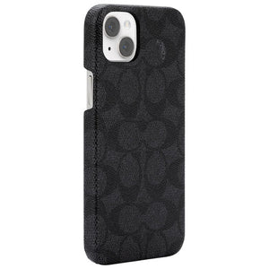 Coach NEW YORK Slim Wrap Fitted Hard Shell Case with MagSafe for iPhone 14 Plus (Signature Charcoal Black)