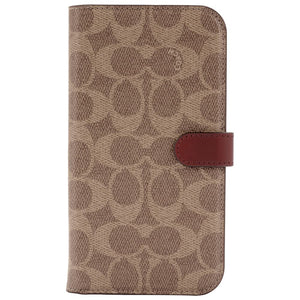 Coach NEW YORK Leather Folio Wallet Case with MagSafe for iPhone 14 Pro Max (Signature Tan)