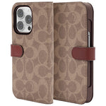 Load image into Gallery viewer, Coach NEW YORK Leather Folio Wallet Case with MagSafe for iPhone 14 Pro (Signature Tan)
