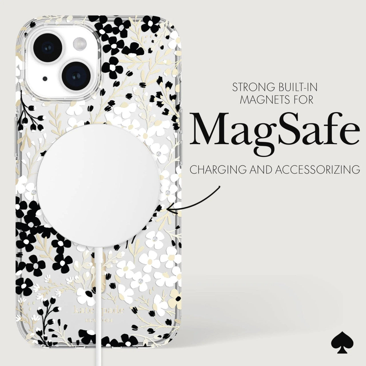 Kate Spade Protective Hardshell Magsafe Case for iPhone 15 Plus (Multi Floral)