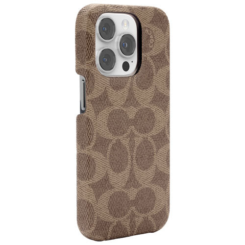 Coach NEW YORK Slim Wrap Fitted Hard Shell Case with MagSafe for iPhone 14 Pro (Signature Tan)