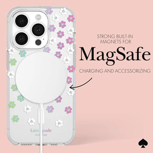 Kate Spade Protective Hardshell Magsafe Case for iPhone 15 Pro Max (Scattered Flowers)