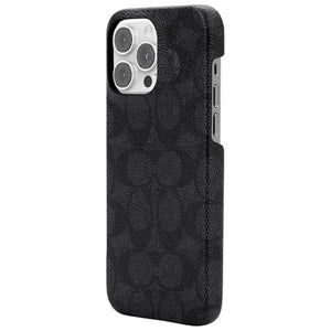 Coach NEW YORK Slim Wrap Fitted Hard Shell Case with MagSafe for iPhone 14 Pro Max (Charcoal)