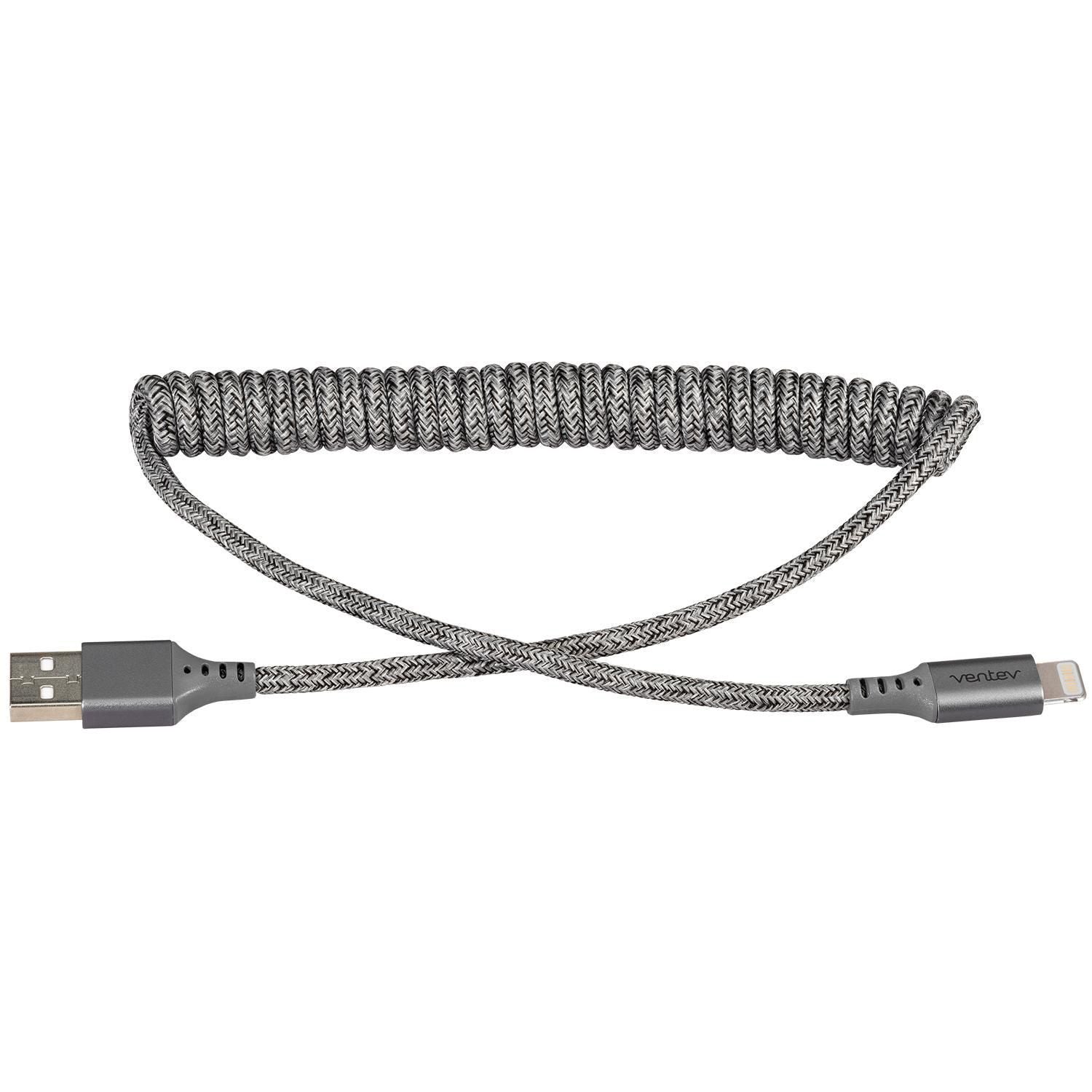 Ventev Helix Lightning to USB-A Coiled Cable