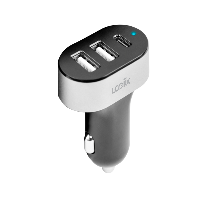 Logiix Power Lite XL 3 Port Car Charger (Dual USB-A + USB-C)