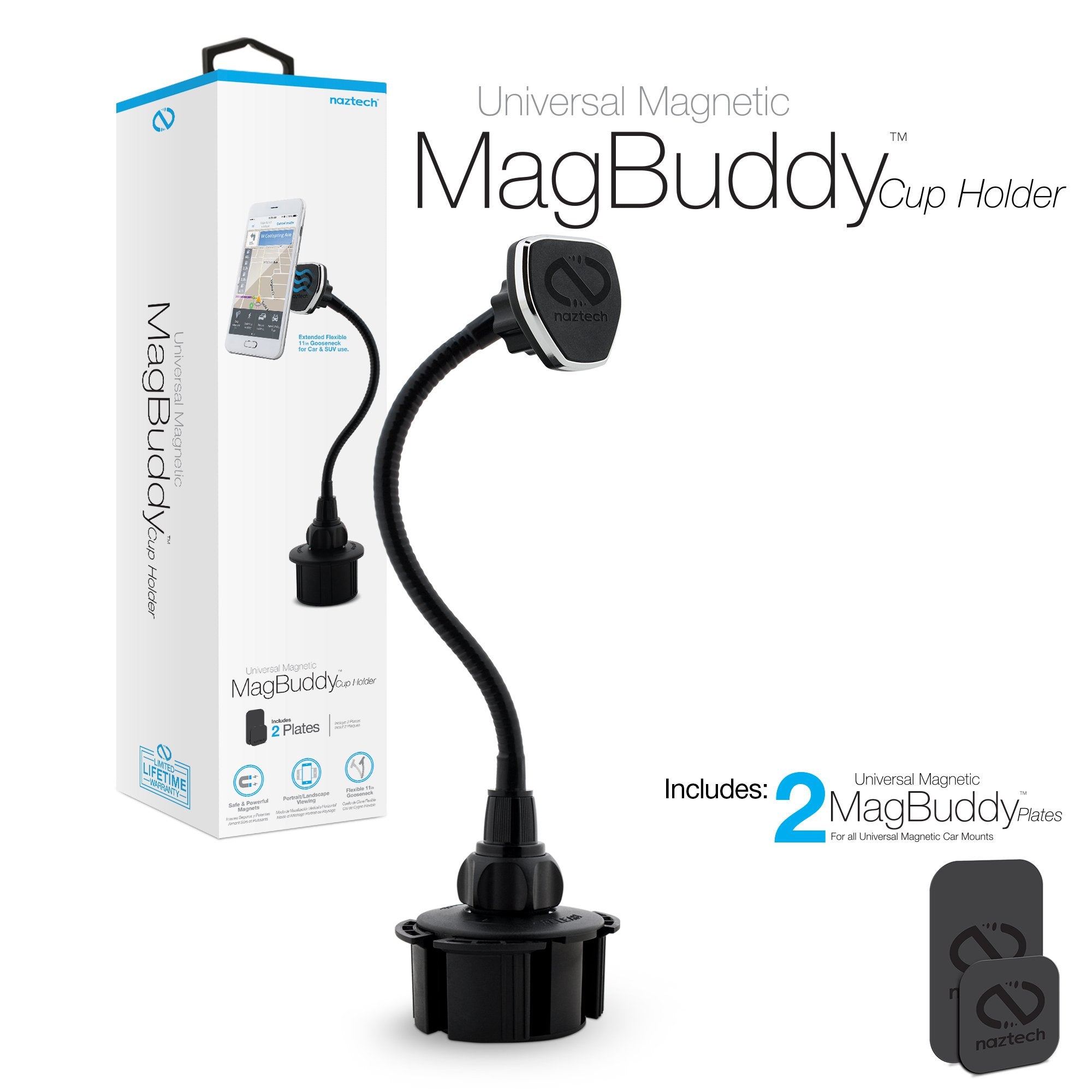 Naztech MagBuddy Cup Holder Magnetic Car Mount