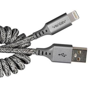 Ventev Helix Lightning to USB-A Coiled Cable