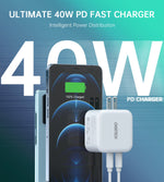 Load image into Gallery viewer, CHOETECH 40W Dual Fast Dual Port USB C Wall Charger PD 3.0
