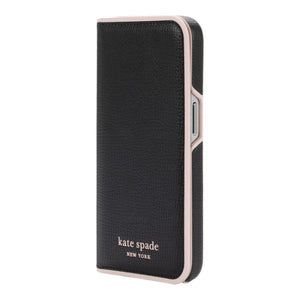 Kate Spade Folio Case for iPhone 14 Pro Max (Black/Pink)