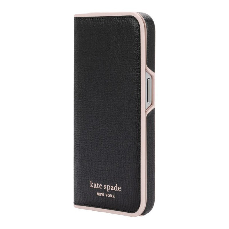 Kate Spade Folio Case for iPhone 14 Pro (Black/Pink)