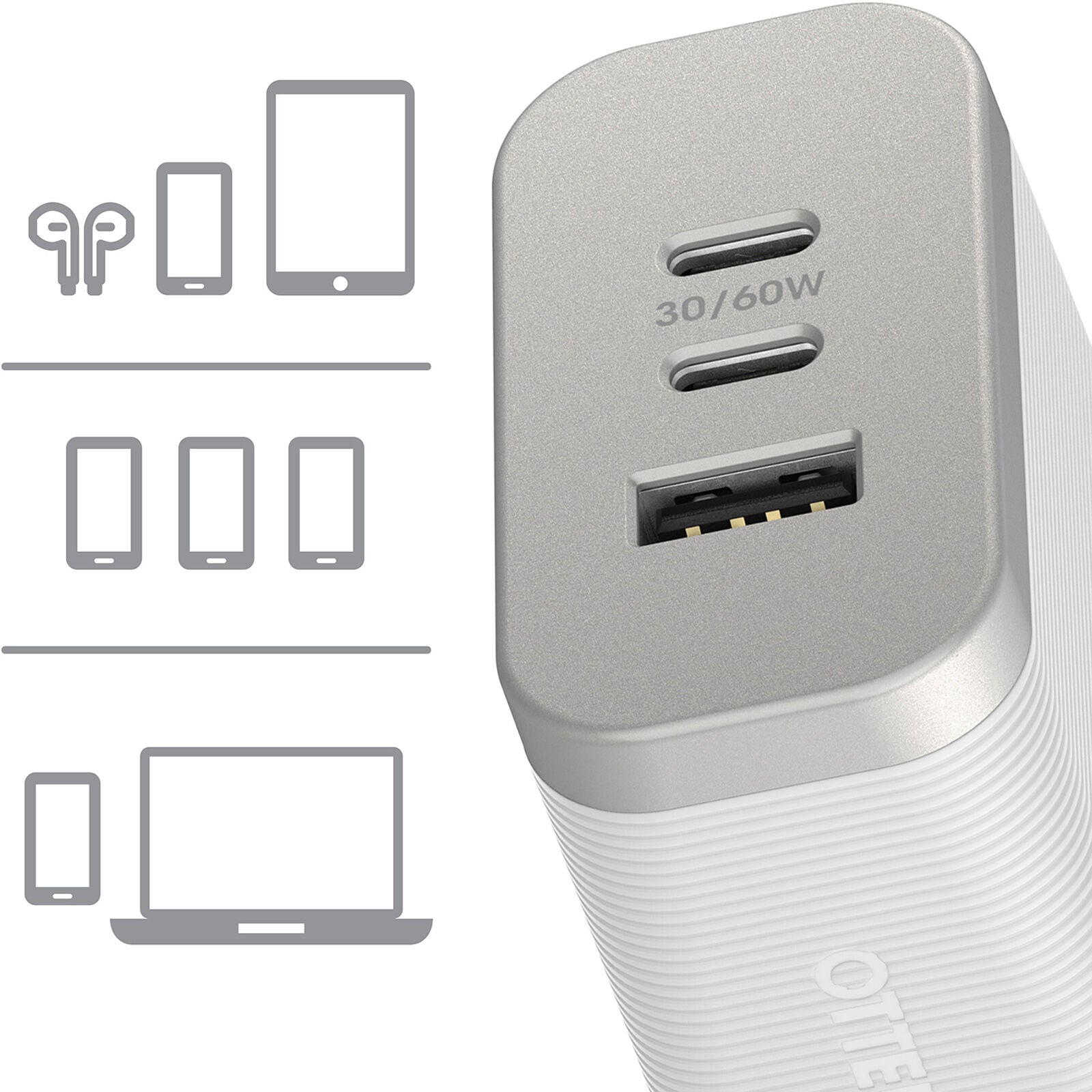 Otterbox Premium Pro Fast Charge USB-C & USC-A Wall Charger (72W)